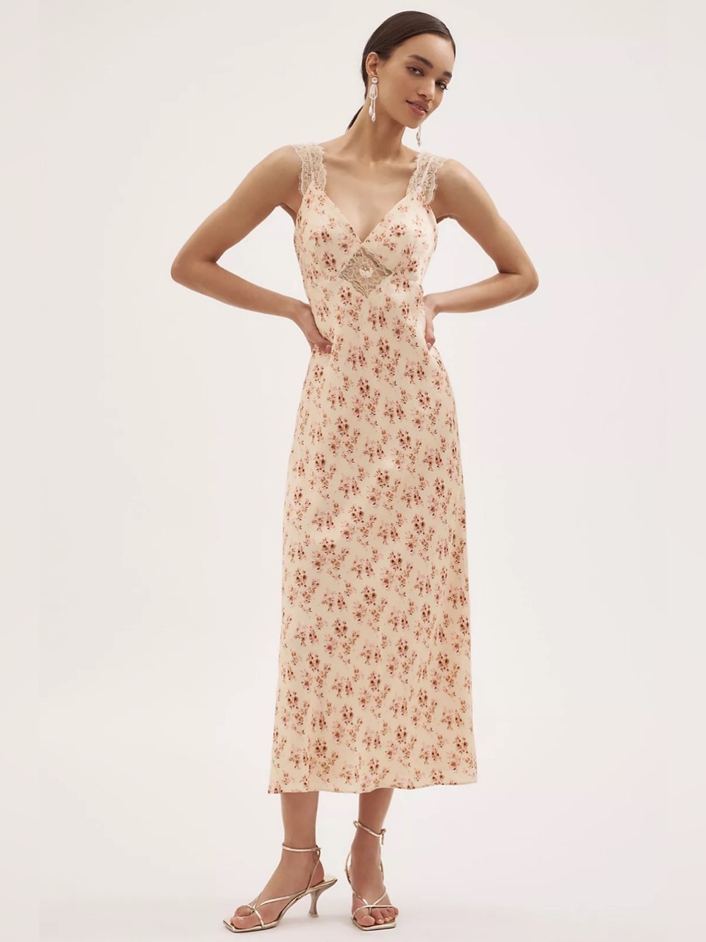 Cami NYC Rika Sleeveless Silk Slip Dress in Dutch Fields